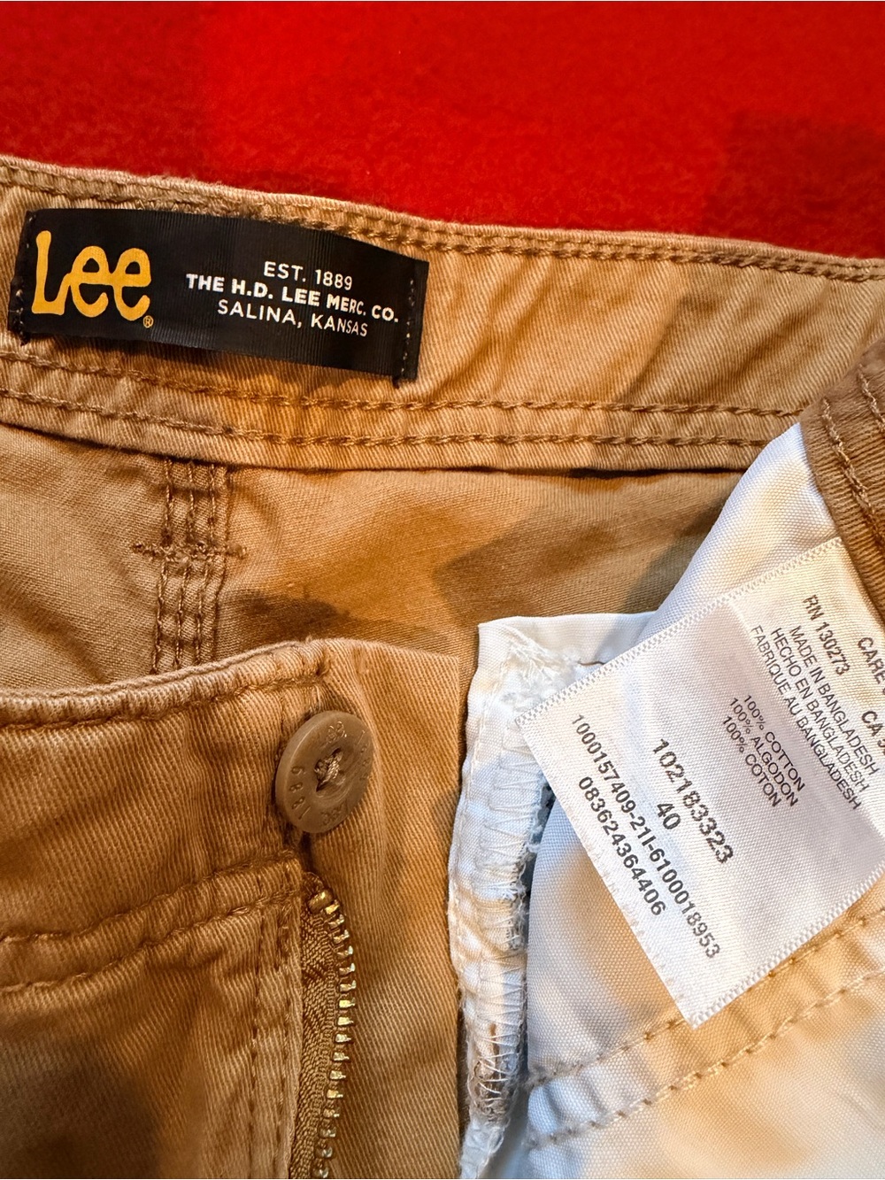 BUNDLE FOR $12 Men's LEE Cargo Shorts - Khaki & White Utility Styles - Picture 6 of 8